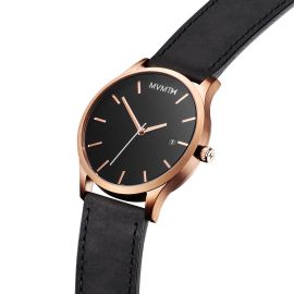 MVMTH Classical Leather Watch In Black